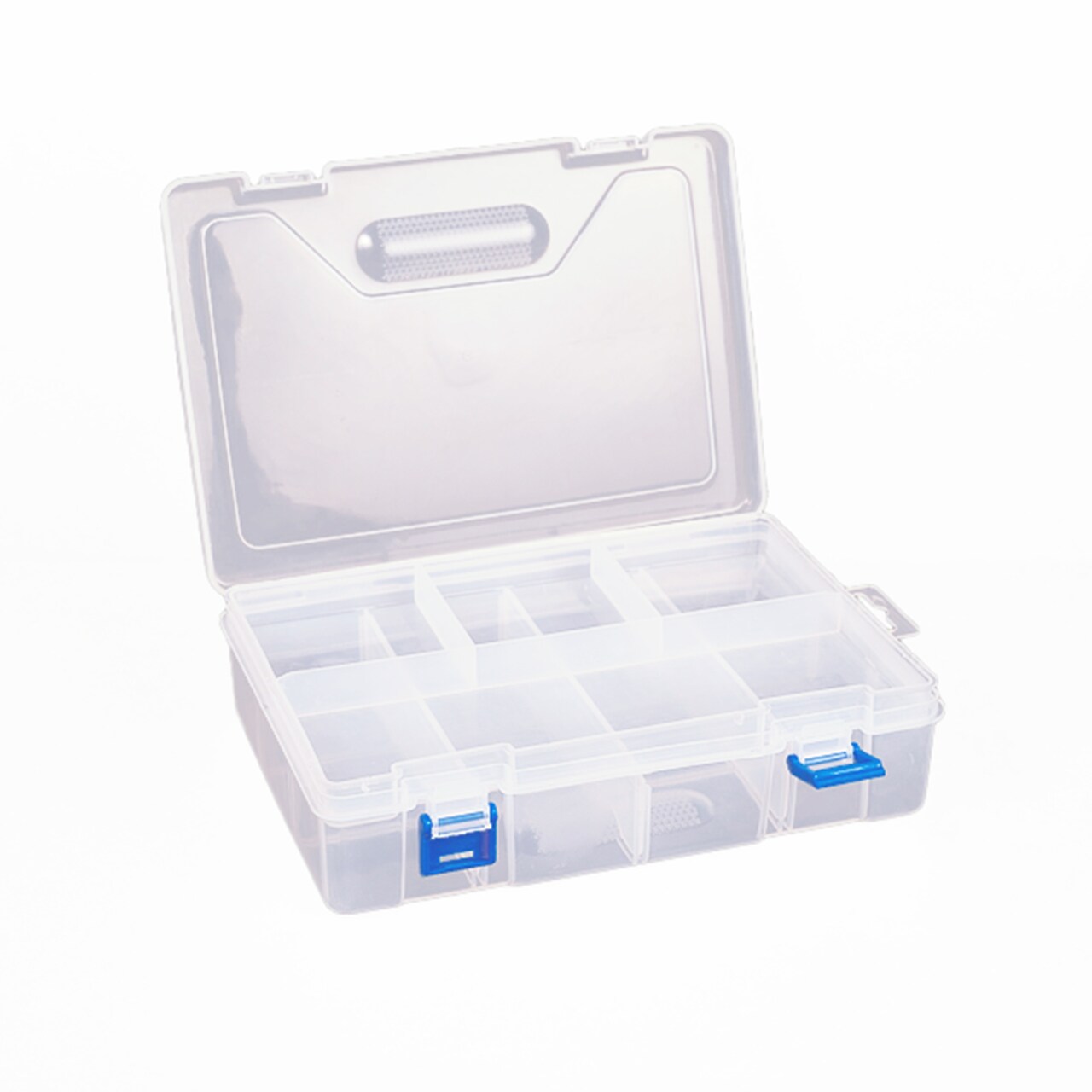 Angels Craft Plastic Storage Organizer Box with 8 Slots, Removable Dividers and Tray - for Craft, Jewelry, Office, Beauty, Travel Etc.